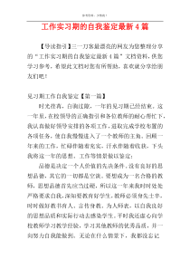 工作实习期的自我鉴定最新4篇