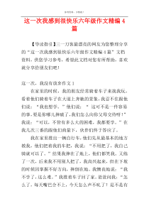 这一次我感到很快乐六年级作文精编4篇