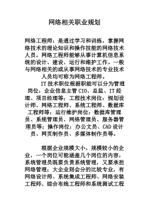 网络相关职业规划