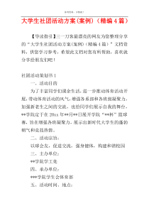 大学生社团活动方案(案例)（精编4篇）