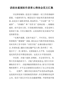 讲政治重规矩作表率心得体会范文汇集