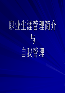 职业生涯管理简介