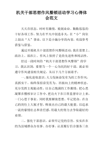 机关干部思想作风整顿活动学习心得体会范文