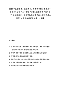 2023年县委常委、组织部长、党委领导班子等党员干部民主生活会“六个带头”（带头深刻领悟“两个确