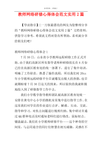 教师网络研修心得体会范文实用2篇