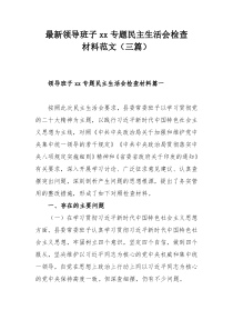 最新领导班子xx专题民主生活会检查材料范文（三篇）