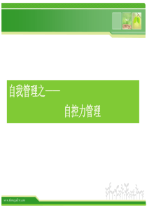 职业经理人的自我管理之三自我控制能力