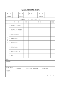 投资策划部招聘复试表格