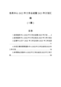 5篇各类中心2022年工作总结暨2023年计划汇编