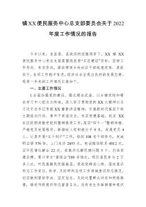 镇XX便民服务中心总支部委员会关于2022年度工作情况的报告