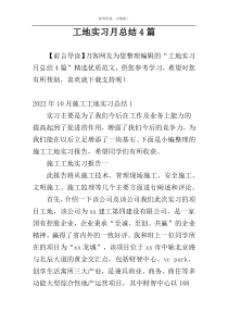 工地实习月总结4篇