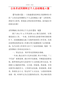 公务员试用期转正个人总结精选4篇