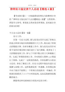 律师实习鉴定表个人总结【精选4篇】