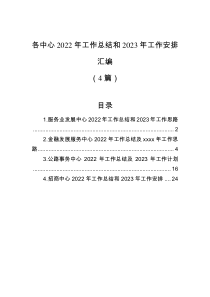 4篇各中心2022年工作总结和2023年工作安排汇编