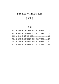 6篇乡镇2022年工作总结汇编