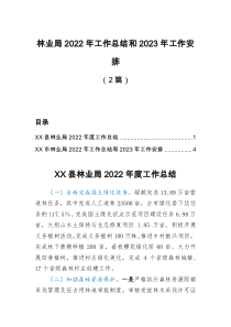 2篇林业局2022年工作总结和2023年工作安排