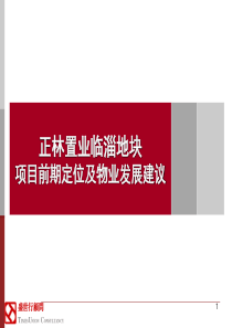 淄博正林置业临淄项目产品定位及物业发展建议报告