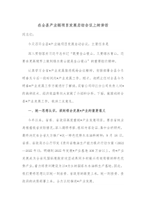 在全县产业链项目发展启动会议上的讲话