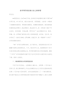 在专项行动总结大会上的讲话