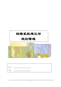 招聘系统建立与规划管理