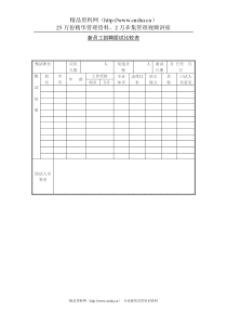 新员工招聘面试比较表