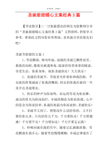 圣诞甜甜暖心文案经典3篇