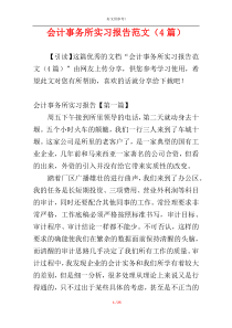 会计事务所实习报告范文（4篇）