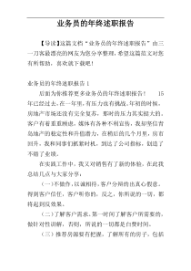 业务员的年终述职报告