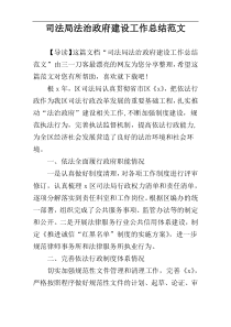 司法局法治政府建设工作总结范文