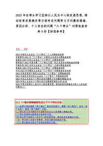 2023年在带头学习坚持以人民为中心的发展思想，推动改革发展稳定等方面存在问题努力方向整改措施、