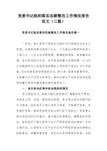 党委书记组织落实巡察整改工作情况报告范文（三篇）