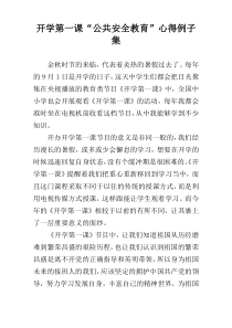 开学第一课“公共安全教育”心得例子集