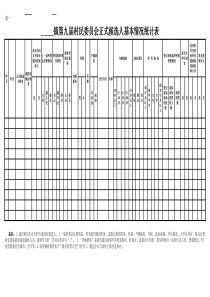 第X届村民委员会正式候选人基本情况统计表