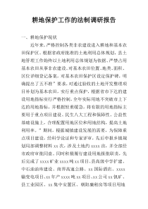 耕地保护工作的法制调研报告