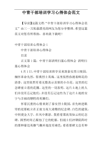 中青干部培训学习心得体会范文