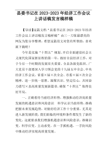 县委书记在2023-2023年经济工作会议上讲话稿发言稿样稿