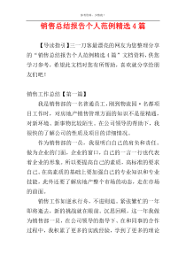 销售总结报告个人范例精选4篇