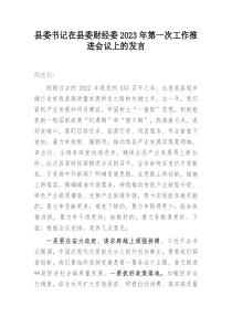 县委书记在县委财经委2023年第一次工作推进会议上的发言