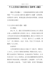 个人文员实习报告范文【参考4篇】