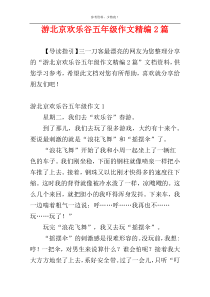 游北京欢乐谷五年级作文精编2篇