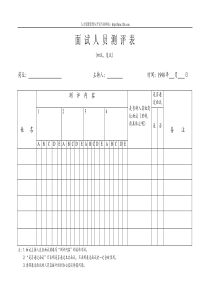 面试人员测评表（第四章）