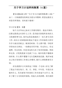 关于学习计划样例集聚（4篇）