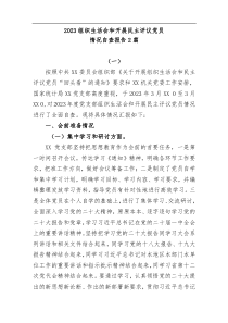 2篇2023召开基层党组织组织生活会和开展民主评议党员情况自查报告