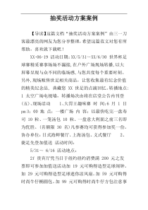 抽奖活动方案案例