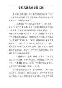 学校宪法宣传总结汇报