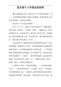 团支部个人年度总结材料