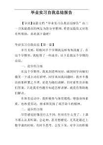 毕业实习自我总结报告