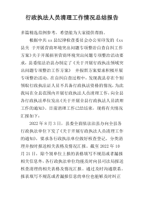 行政执法人员清理工作情况总结报告