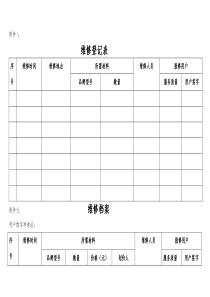 物业公司维修登记表