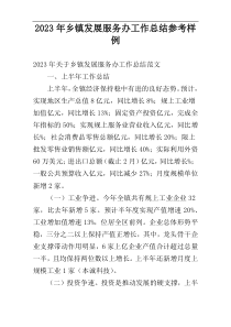 2023年乡镇发展服务办工作总结参考样例